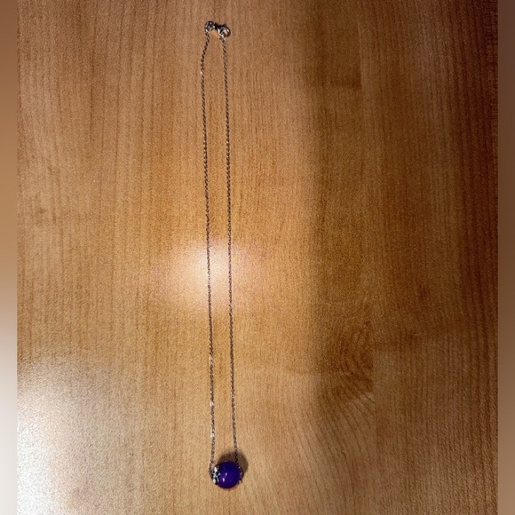purple jade pendant with sterling silver chain by Jade of Yesteryear - Picture 6 of 12